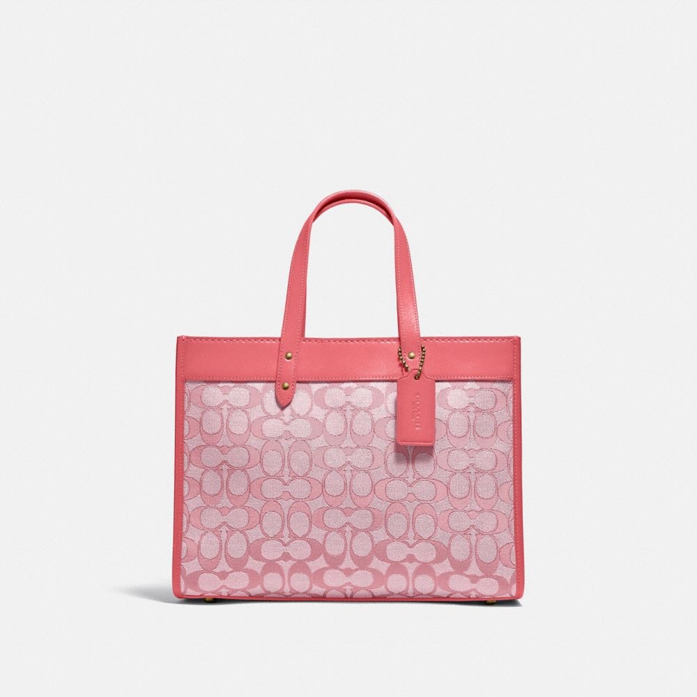 NWT Field Tote 30 In Signature Jacquard Taffy Crossbody Bag